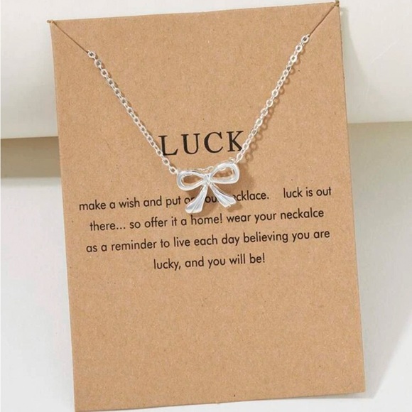 Silver Bow Necklace - Picture 1 of 3